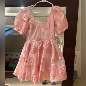 Pink floral mini dress